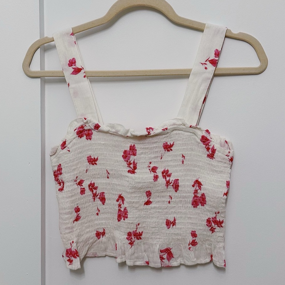 Nordstrom Smocked Floral Crop Top